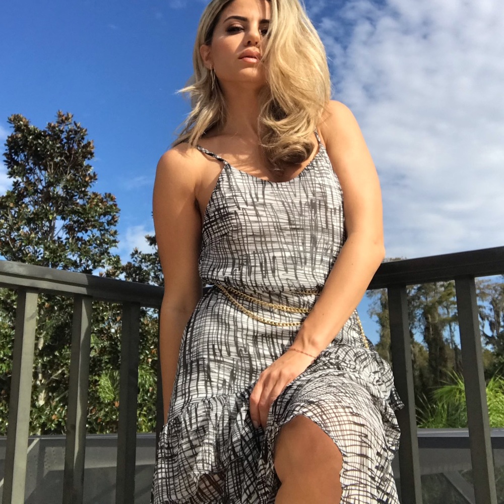 black and white ruffle dress - Picture 6 of 10